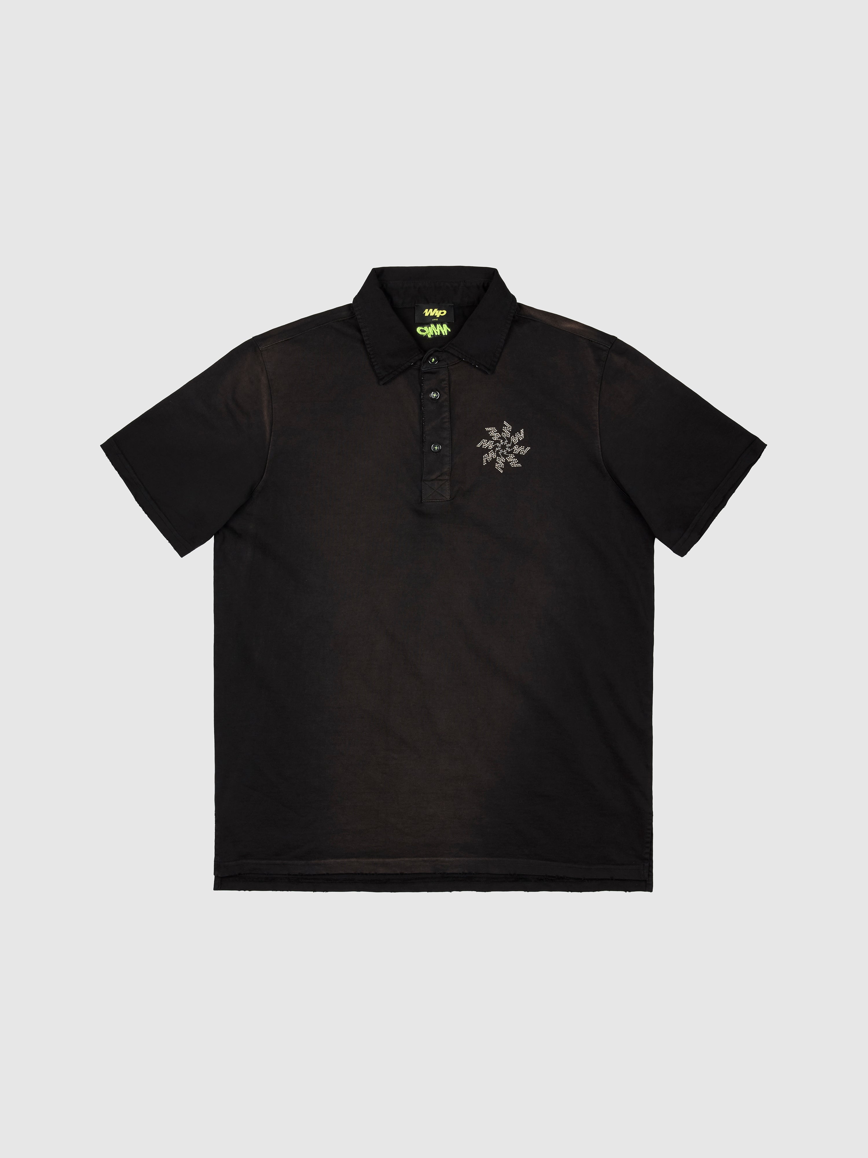 Wip Designed By Bossi: Radiating W Rhinestone Polo